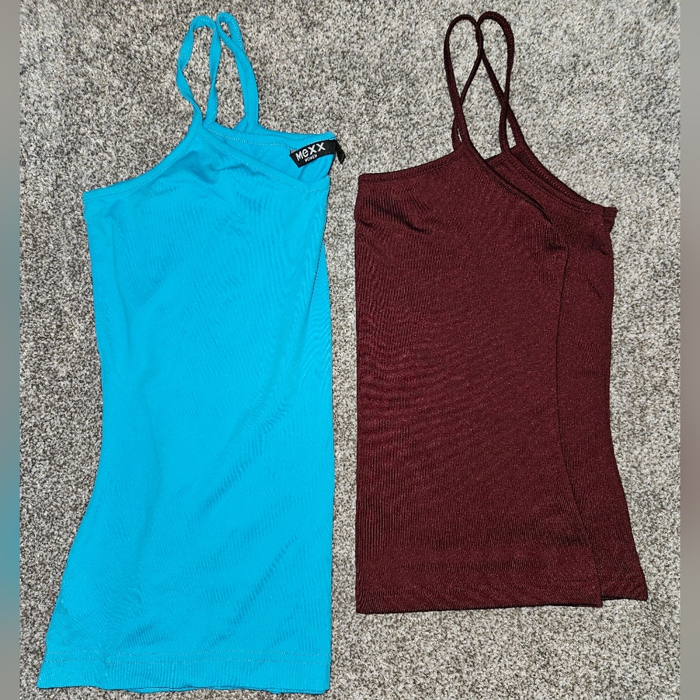 Two Tanks Mexx And Dynamite Stretchy Burgandy And Turquoise Medium